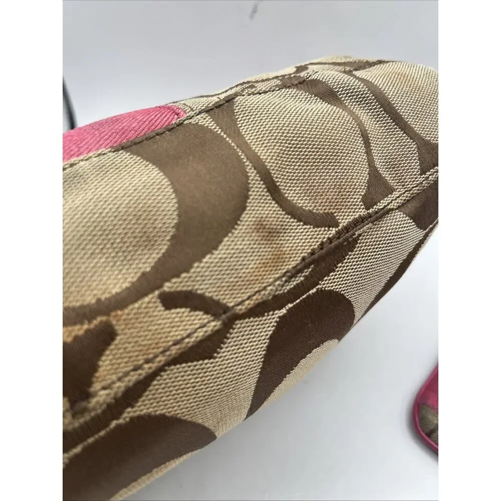 Y2K Vintage Coach F17439 SoHo Pink Beige Bag With Wristlet STINKY DIRTY AS IS